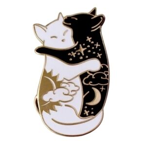 NEW I Love You to the Moon & Back Day & Night/ Ying-Yang Hugging Cats Enamel Pin